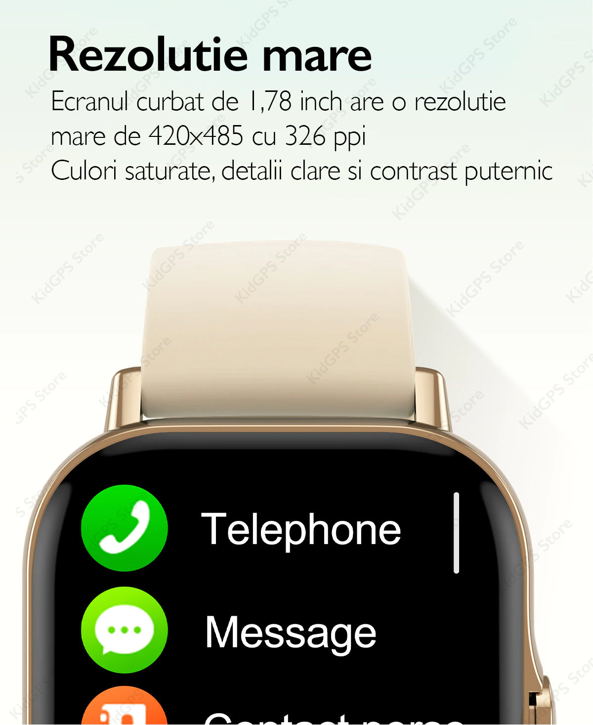 Ceas smartwatch femei TechON DT94 Plus+, Auriu Ceas smartwatch femei TechON DT94 Plus+, Auriu